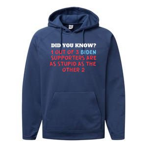 1 Out Of 3 Biden Supporters Are As Stupid As The Other 2 Tee Performance Fleece Hoodie