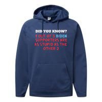 1 Out Of 3 Biden Supporters Are As Stupid As The Other 2 Tee Performance Fleece Hoodie