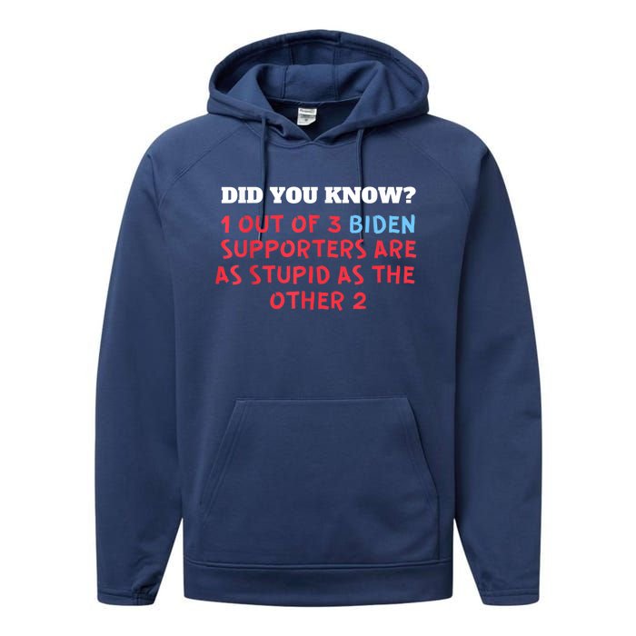 1 Out Of 3 Biden Supporters Are As Stupid As The Other 2 Tee Performance Fleece Hoodie