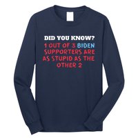 1 Out Of 3 Biden Supporters Are As Stupid As The Other 2 Tee Long Sleeve Shirt