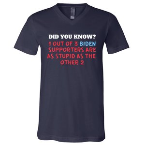 1 Out Of 3 Biden Supporters Are As Stupid As The Other 2 Tee V-Neck T-Shirt