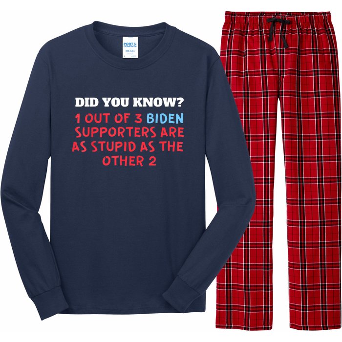 1 Out Of 3 Biden Supporters Are As Stupid As The Other 2 Tee Long Sleeve Pajama Set