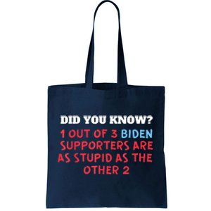 1 Out Of 3 Biden Supporters Are As Stupid As The Other 2 Tee Tote Bag