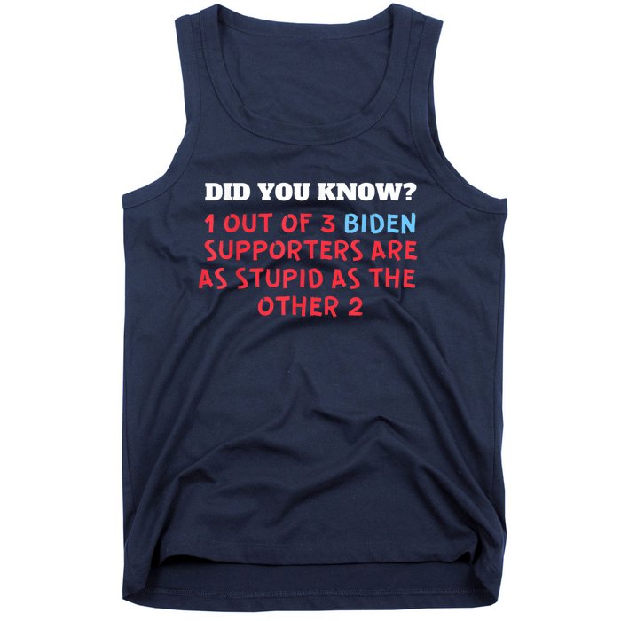 1 Out Of 3 Biden Supporters Are As Stupid As The Other 2 Tee Tank Top