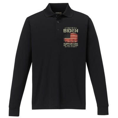 1 Out Of 3 Biden Supporters Are As Stupid As The Other 2 Performance Long Sleeve Polo