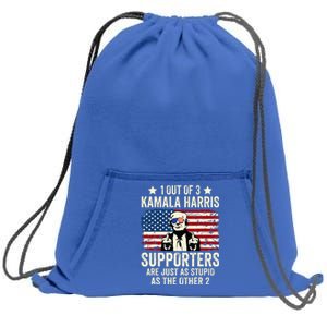 1 Out Of 3 Kamala Harris Supporters Are Just As Stupid Sweatshirt Cinch Pack Bag