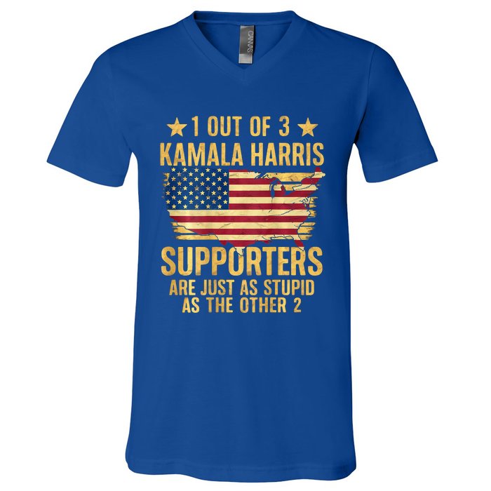 1 Out Of 3 Kamala Harris Supporters Stupid V-Neck T-Shirt