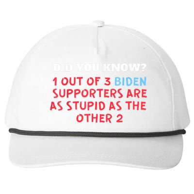 1 Out Of 3 Biden Supporters Are As Stupid As The Other 2 Tee Snapback Five-Panel Rope Hat