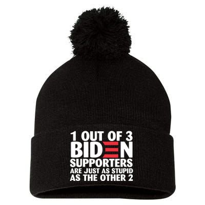 1 Out Of 3 Biden Supporters Are Just As Stupid Pom Pom 12in Knit Beanie