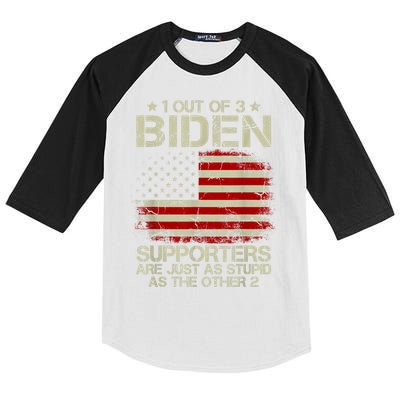 1 Out Of 3 Biden Supporters Are As Stupid As The Other 2 Kids Colorblock Raglan Jersey