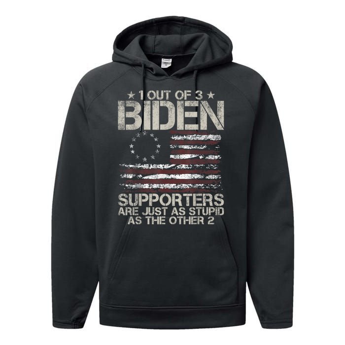 1 Out Of 3 Biden Supporters Are As Stupid As The Other 2 Performance Fleece Hoodie