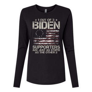 1 Out Of 3 Biden Supporters Are As Stupid As The Other 2 Womens Cotton Relaxed Long Sleeve T-Shirt