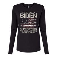 1 Out Of 3 Biden Supporters Are As Stupid As The Other 2 Womens Cotton Relaxed Long Sleeve T-Shirt