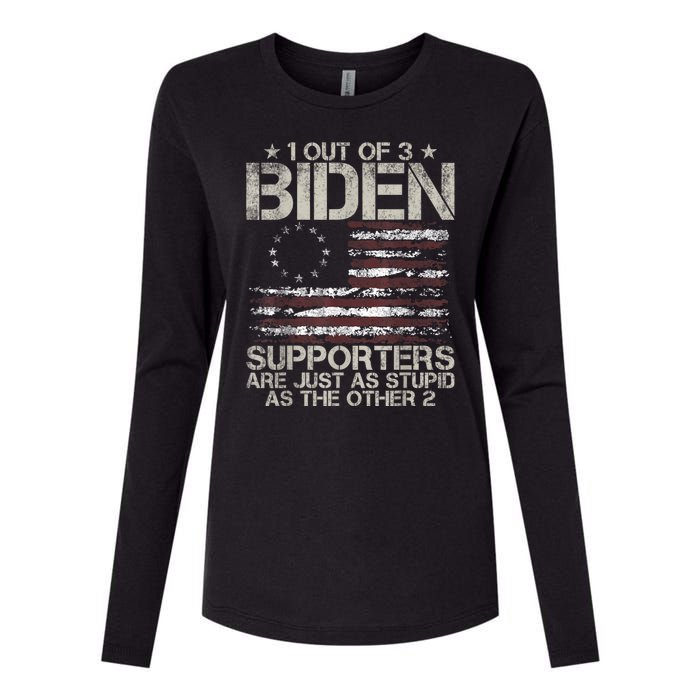 1 Out Of 3 Biden Supporters Are As Stupid As The Other 2 Womens Cotton Relaxed Long Sleeve T-Shirt