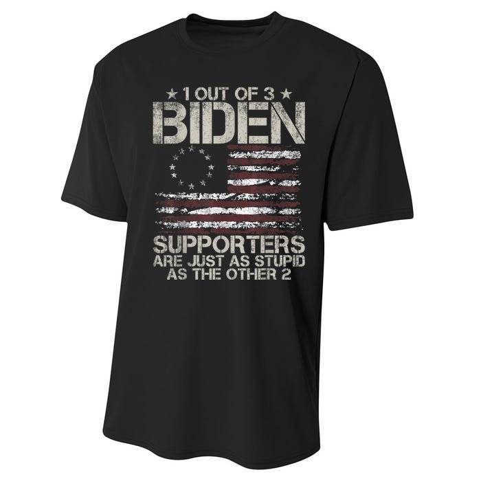 1 Out Of 3 Biden Supporters Are As Stupid As The Other 2 Performance Sprint T-Shirt