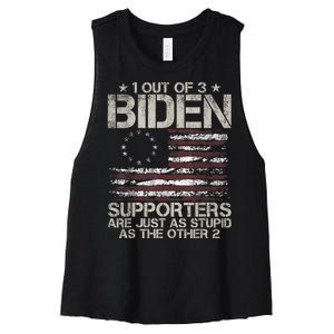 1 Out Of 3 Biden Supporters Are As Stupid As The Other 2 Women's Racerback Cropped Tank