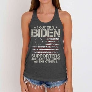 1 Out Of 3 Biden Supporters Are As Stupid As The Other 2 Women's Knotted Racerback Tank