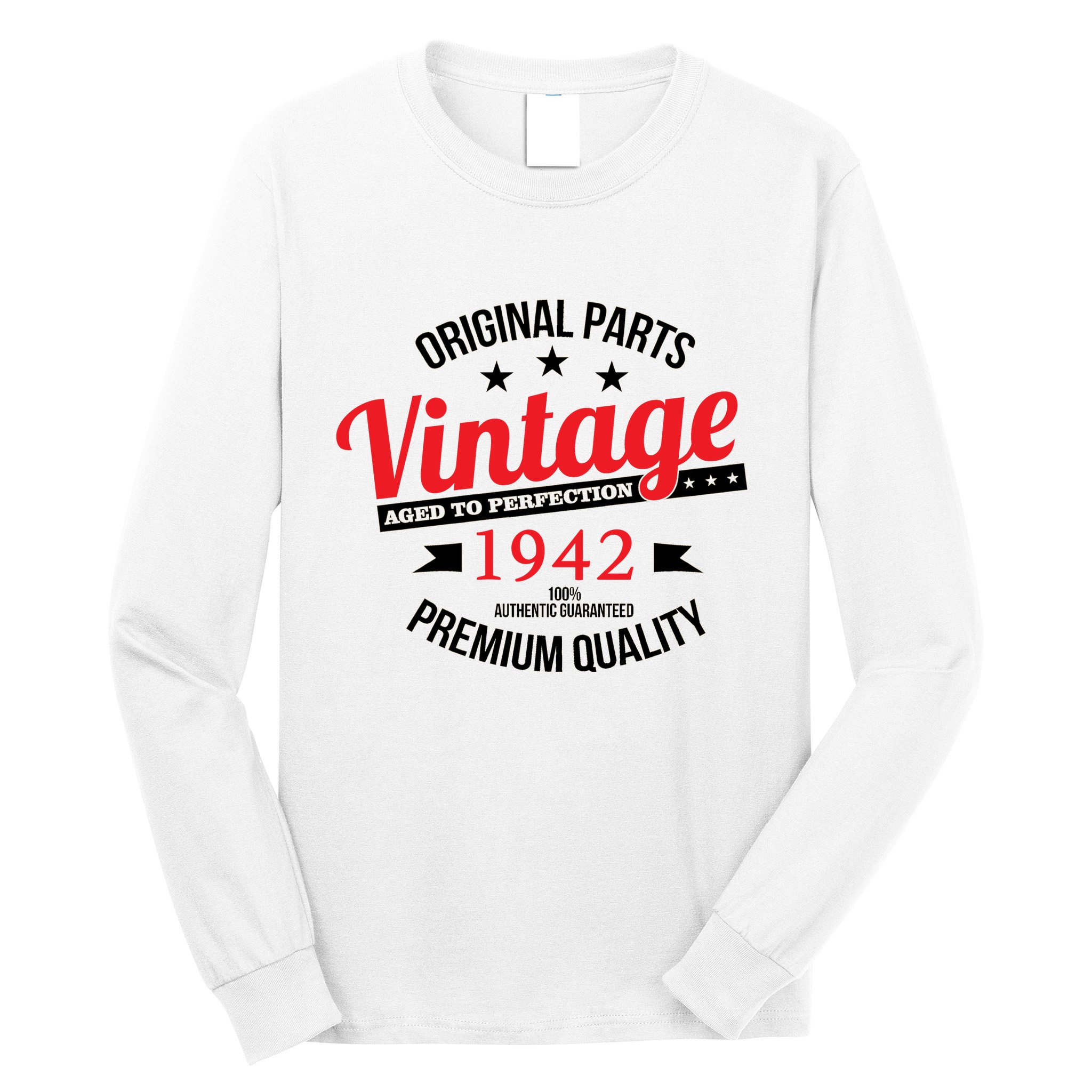 1942 Original Parts Vintage80th Birthday Long Sleeve Shirt