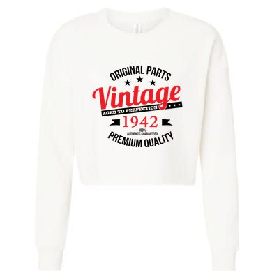1942 Original Parts Vintage80th Birthday Cropped Pullover Crew