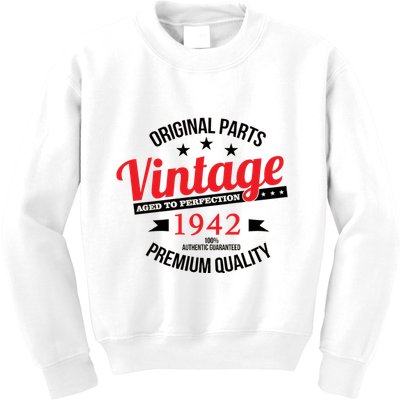 1942 Original Parts Vintage80th Birthday Kids Sweatshirt