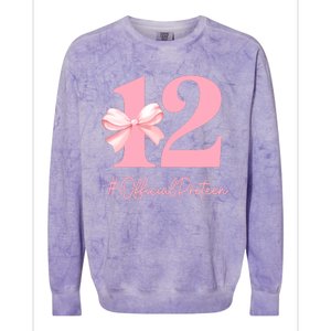 12 Preteen 12th Birthday Girl Coquette 12 Year Old Colorblast Crewneck Sweatshirt