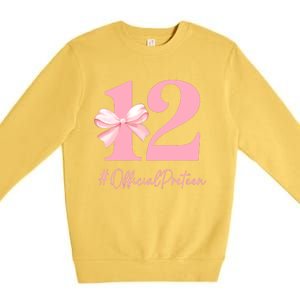 12 Preteen 12th Birthday Girl Coquette 12 Year Old Premium Crewneck Sweatshirt