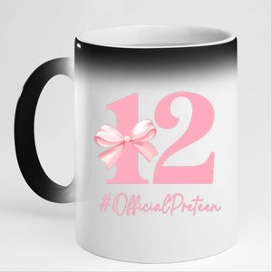 12 Preteen 12th Birthday Girl Coquette 12 Year Old 11oz Black Color Changing Mug