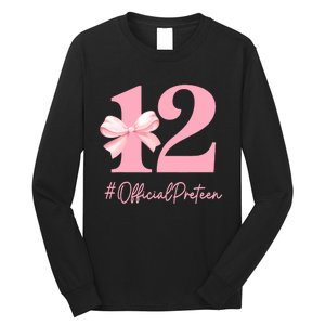 12 Preteen 12th Birthday Girl Coquette 12 Year Old Long Sleeve Shirt