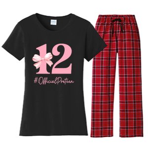 12 Preteen 12th Birthday Girl Coquette 12 Year Old Women's Flannel Pajama Set