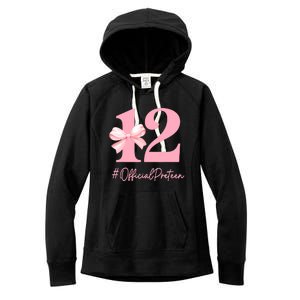 12 Preteen 12th Birthday Girl Coquette 12 Year Old Women's Fleece Hoodie