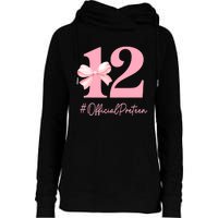 12 Preteen 12th Birthday Girl Coquette 12 Year Old Womens Funnel Neck Pullover Hood