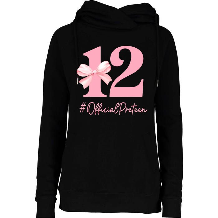 12 Preteen 12th Birthday Girl Coquette 12 Year Old Womens Funnel Neck Pullover Hood