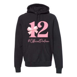 12 Preteen 12th Birthday Girl Coquette 12 Year Old Premium Hoodie