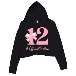 12 Preteen 12th Birthday Girl Coquette 12 Year Old Crop Fleece Hoodie