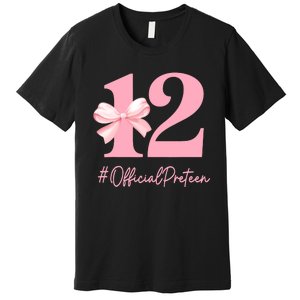 12 Preteen 12th Birthday Girl Coquette 12 Year Old Premium T-Shirt