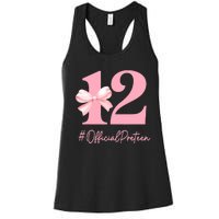 12 Preteen 12th Birthday Girl Coquette 12 Year Old Women's Racerback Tank