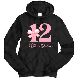 12 Preteen 12th Birthday Girl Coquette 12 Year Old Tie Dye Hoodie