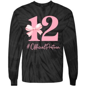 12 Preteen 12th Birthday Girl Coquette 12 Year Old Tie-Dye Long Sleeve Shirt