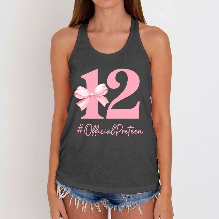 12 Preteen 12th Birthday Girl Coquette 12 Year Old Women's Knotted Racerback Tank