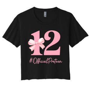 12 Preteen 12th Birthday Girl Coquette 12 Year Old Women's Crop Top Tee