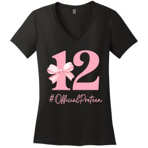 12 Preteen 12th Birthday Girl Coquette 12 Year Old Women's V-Neck T-Shirt