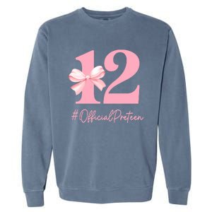 12 Preteen 12th Birthday Girl Coquette 12 Year Old Garment-Dyed Sweatshirt