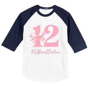 12 Preteen 12th Birthday Girl Coquette 12 Year Old Baseball Sleeve Shirt