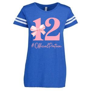 12 Preteen 12th Birthday Girl Coquette 12 Year Old Enza Ladies Jersey Football T-Shirt