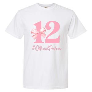 12 Preteen 12th Birthday Girl Coquette 12 Year Old Garment-Dyed Heavyweight T-Shirt