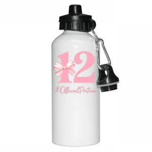 12 Preteen 12th Birthday Girl Coquette 12 Year Old Aluminum Water Bottle