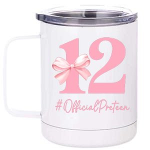 12 Preteen 12th Birthday Girl Coquette 12 Year Old 12 oz Stainless Steel Tumbler Cup