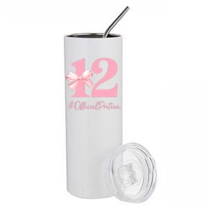 12 Preteen 12th Birthday Girl Coquette 12 Year Old Stainless Steel Tumbler