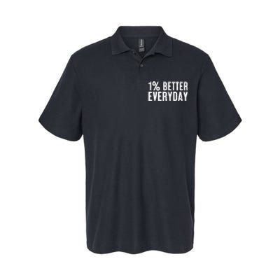 1 Percent Better Everyday Motivation Quote Simple Design Softstyle Adult Sport Polo