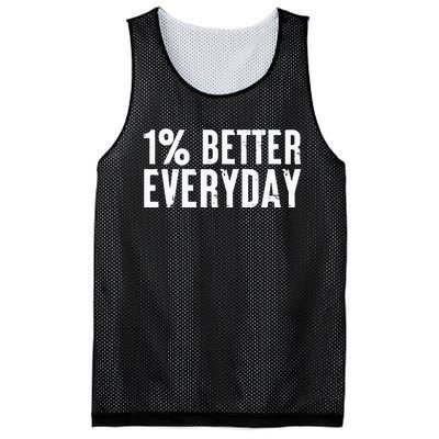 1 Percent Better Everyday Motivation Quote Simple Design Mesh Reversible Basketball Jersey Tank